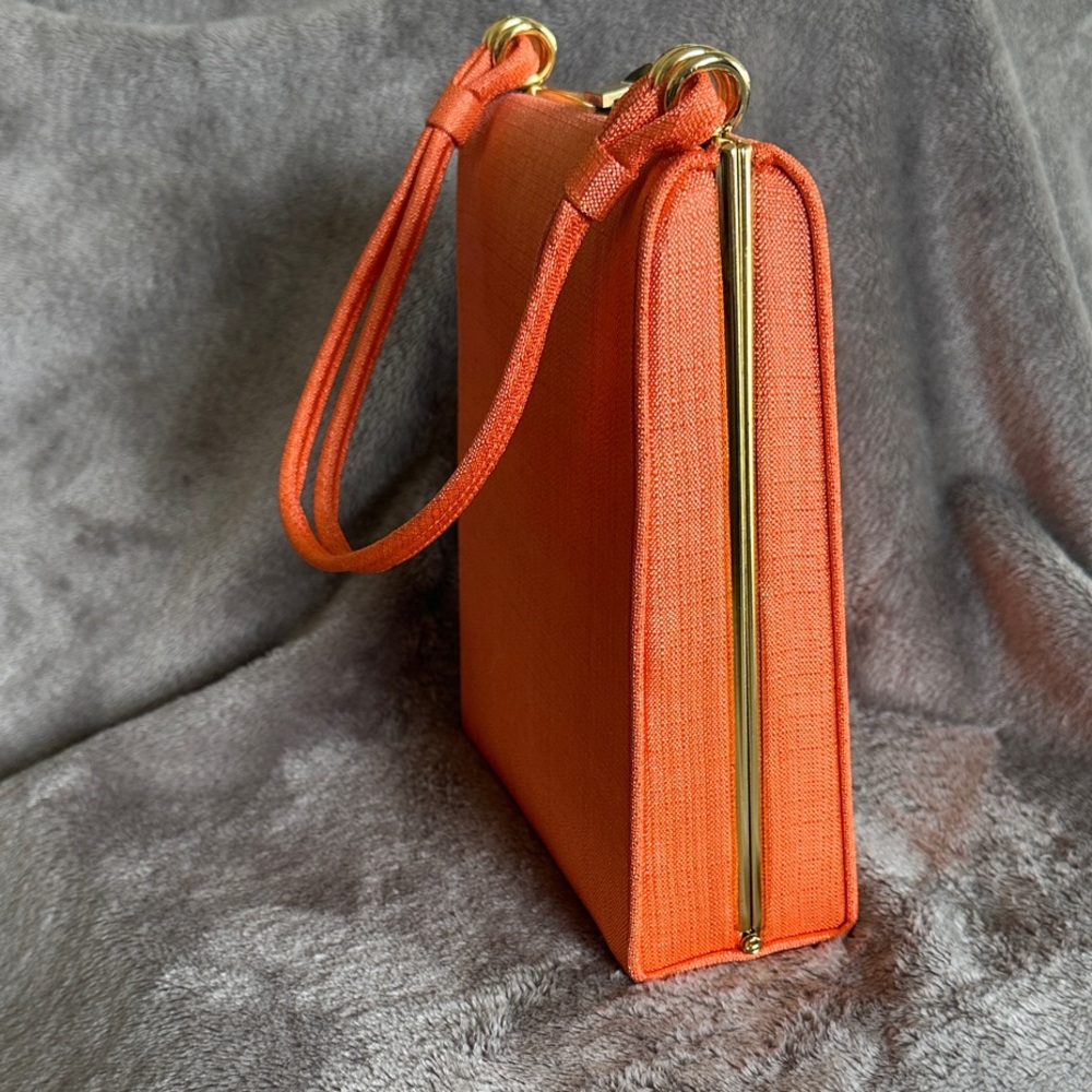 Vintage 1960s Orange Frame Handbag - Picture 2 of 7